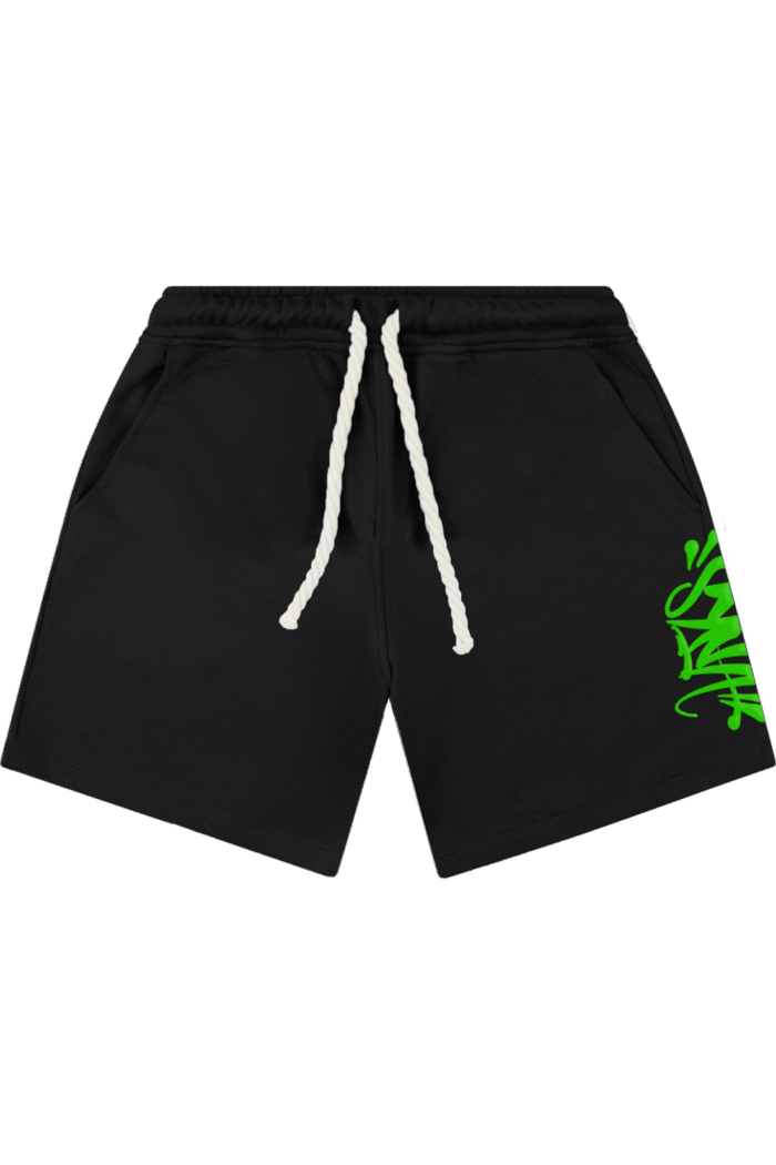 Syna-world-x-Central-Cee-Shorts-Black Syna world x Central Cee Black/Green Shorts