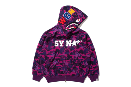 synasworld BAPE X CENTRAL CEE CAMO ZIP HOODIE Purple
